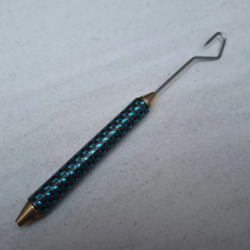 Dr.Slick JUMBO Carbon Fiber Handle Dubbing Hook with Half Hitch Tool-1